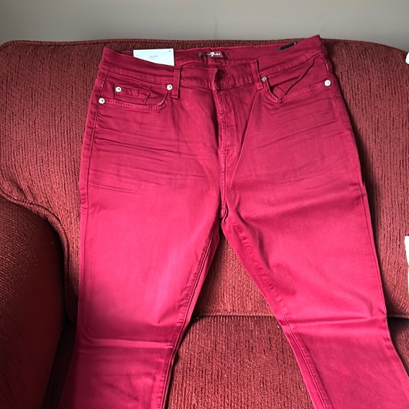 Final sale- 7 for all mankind jeans-nwt  maroon size 32 - Picture 1 of 6
